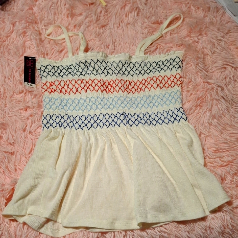 Fox Women's Cream Smocked Top